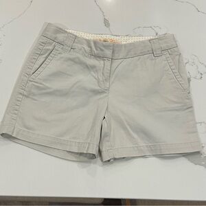 J. Crew Khaki Tan Beige Classic Twill City Fit Weathered Chino Shorts Women’s 2